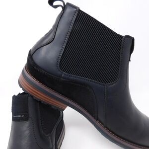 Stacy Adams Men's Oskar Plain Toe buckle Chelsea Leather Boots Black Size 10 M